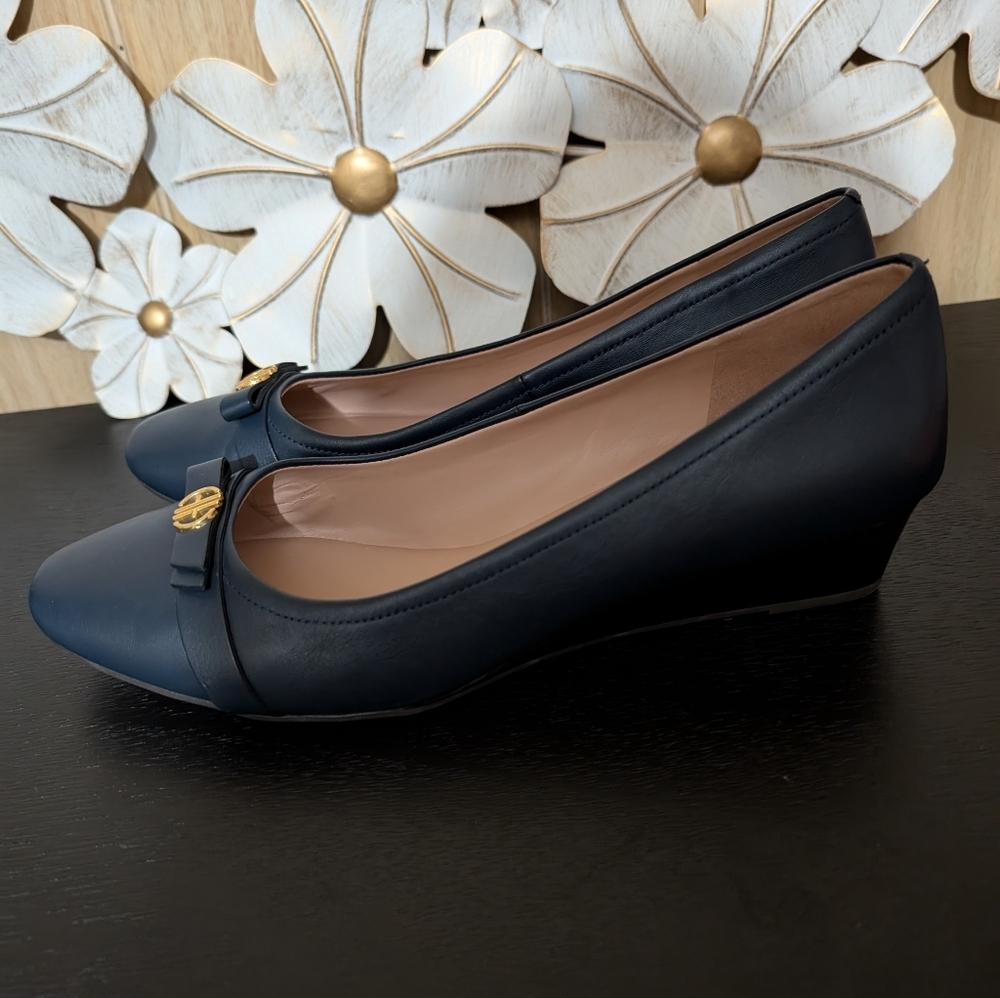Cole Haan Blue Wedges with Gold Accent - Picture 3 of 4